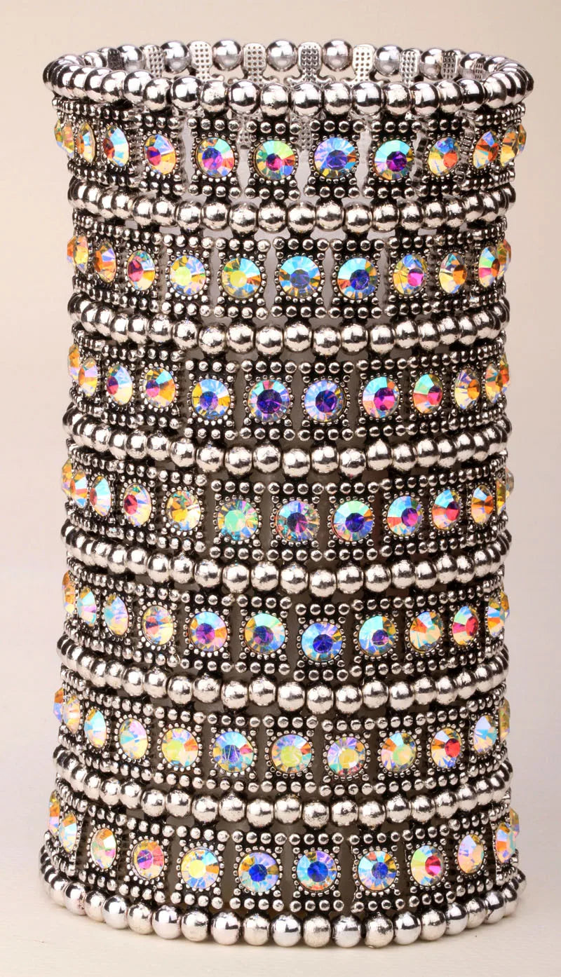 Tideglass Seven-Row Crystal Cuff
