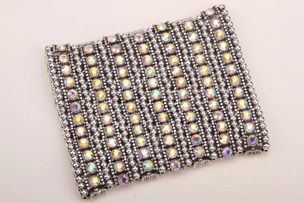Tideglass Seven-Row Crystal Cuff
