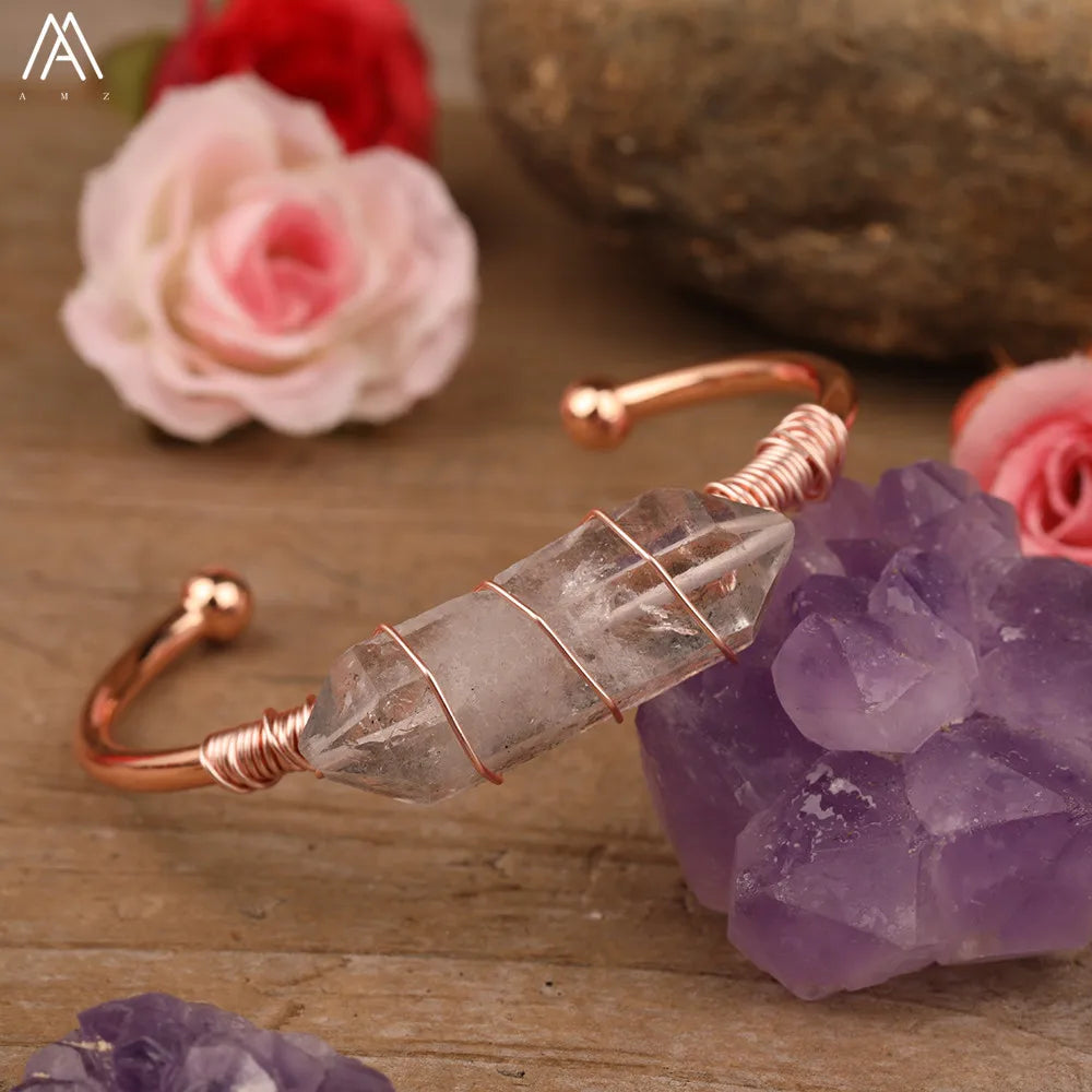Coastal Quartz Open Cuff Bangle