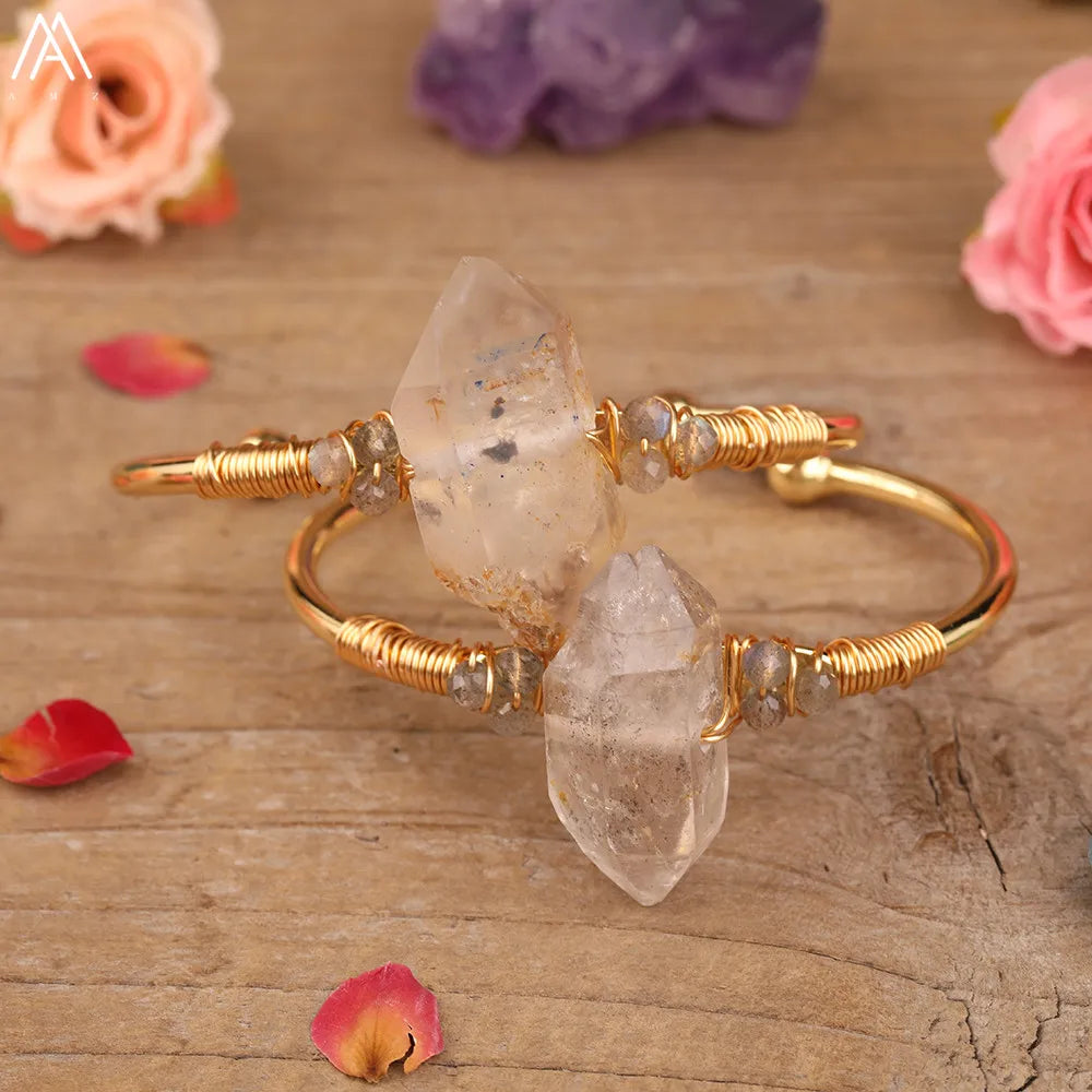 Coastal Quartz Open Cuff Bangle