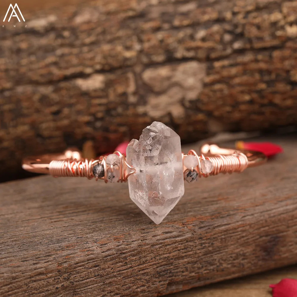 Coastal Quartz Open Cuff Bangle