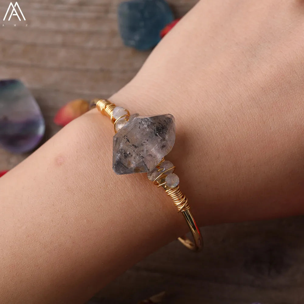 Coastal Quartz Open Cuff Bangle