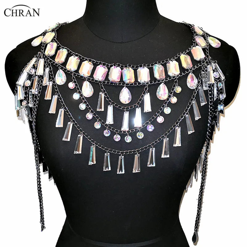 Moonlit Crystal Chain Mini Skirt