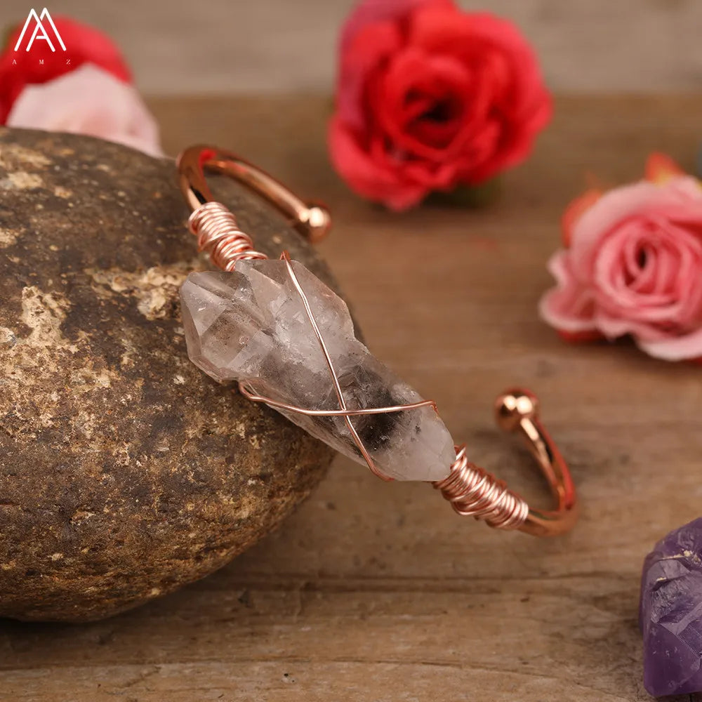 Coastal Quartz Open Cuff Bangle
