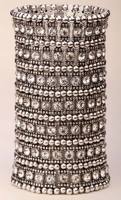 Tideglass Seven-Row Crystal Cuff