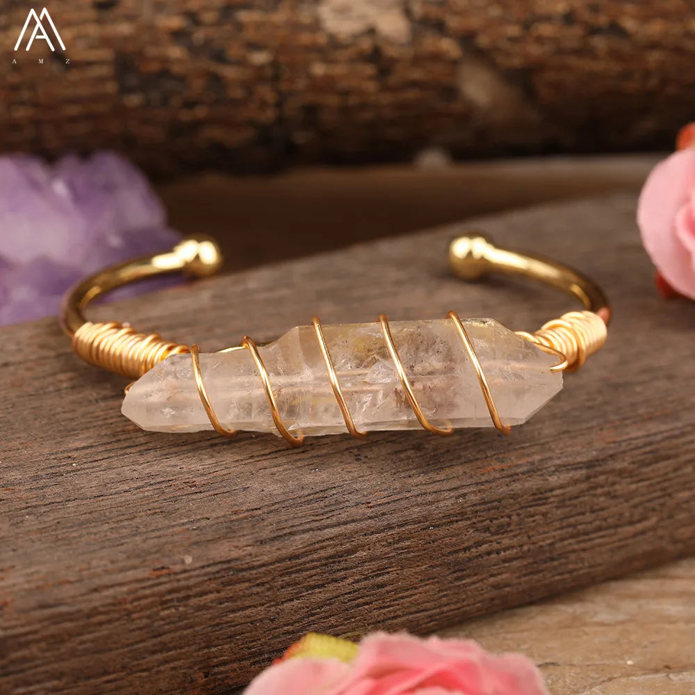 Coastal Quartz Open Cuff Bangle