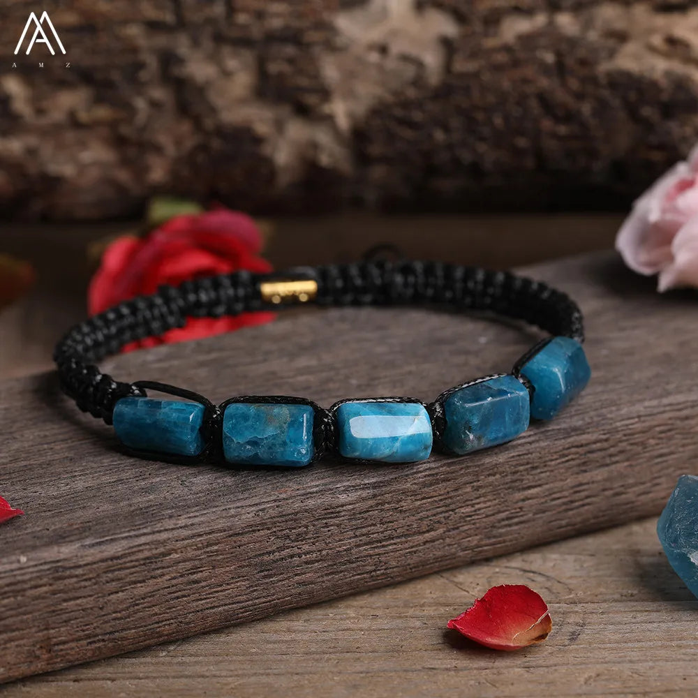 Natural Stone Beaded Bracelet, Adjustable Crystal Bracelet