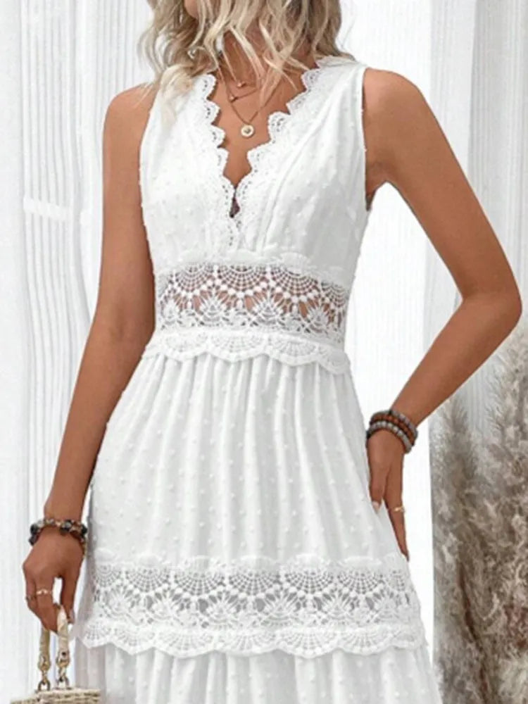 Pearl Tide Lace Maxi Dress