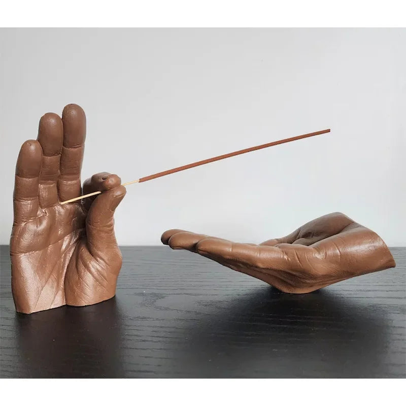 Hand Statue Incense Holder Set