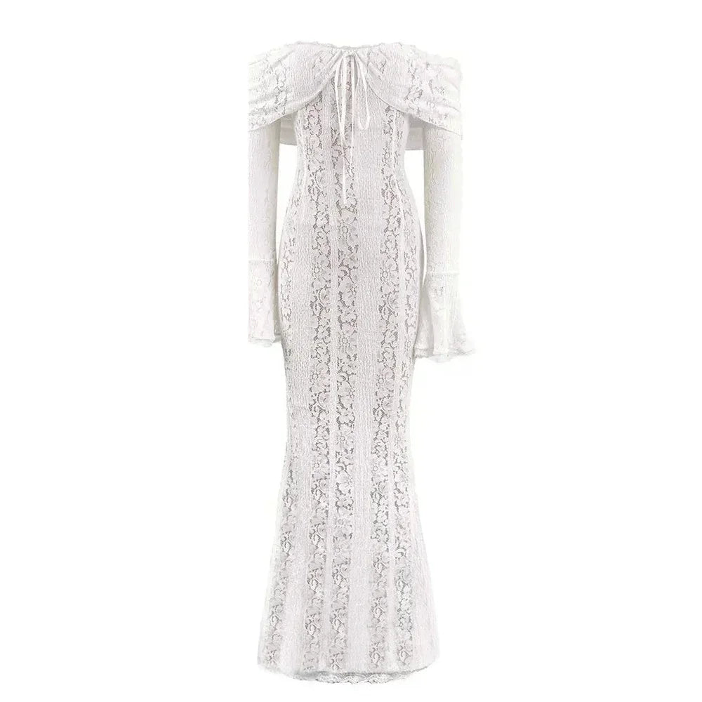 Ivory Moonlit Lace Gown