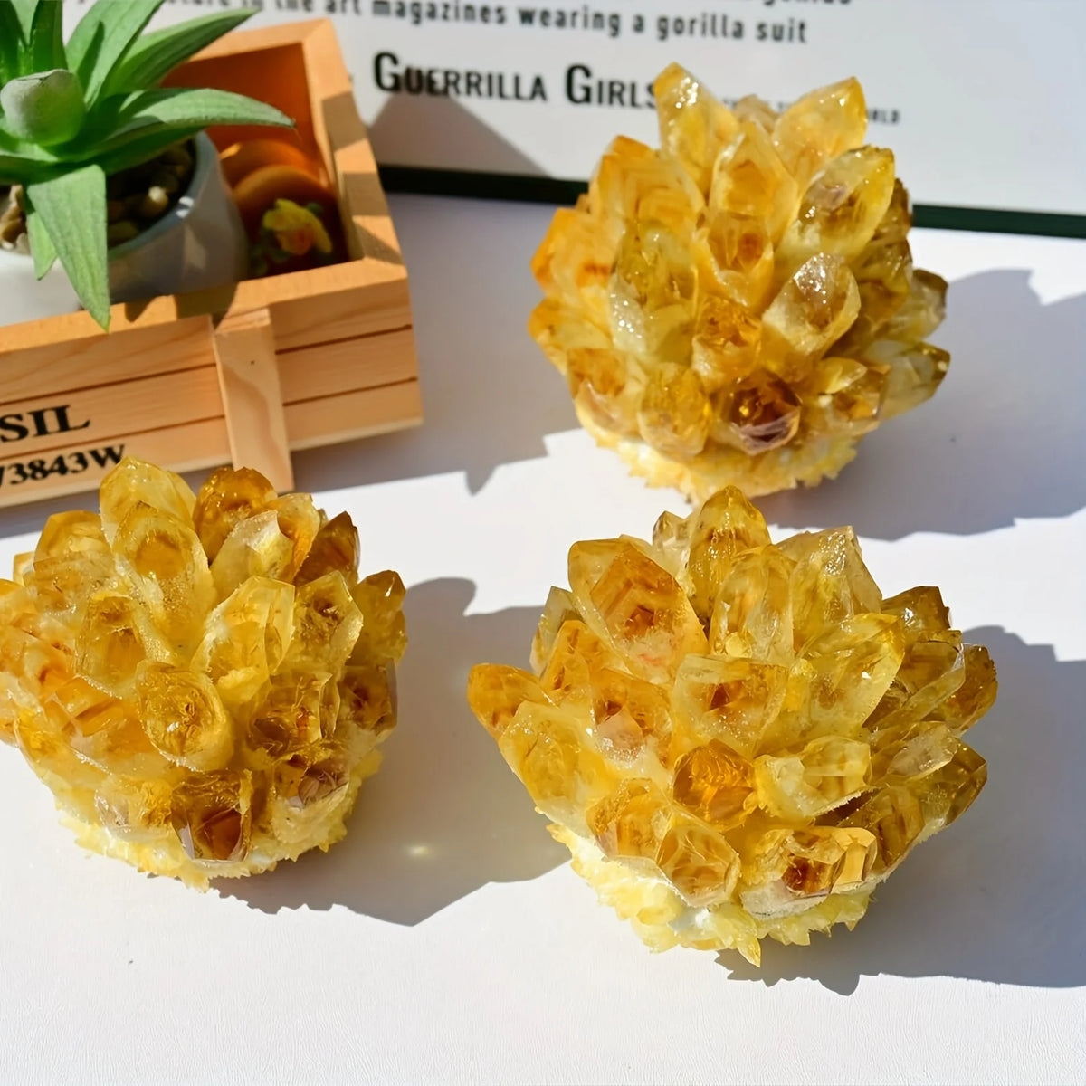 Golden Citrine Crystal Cluster