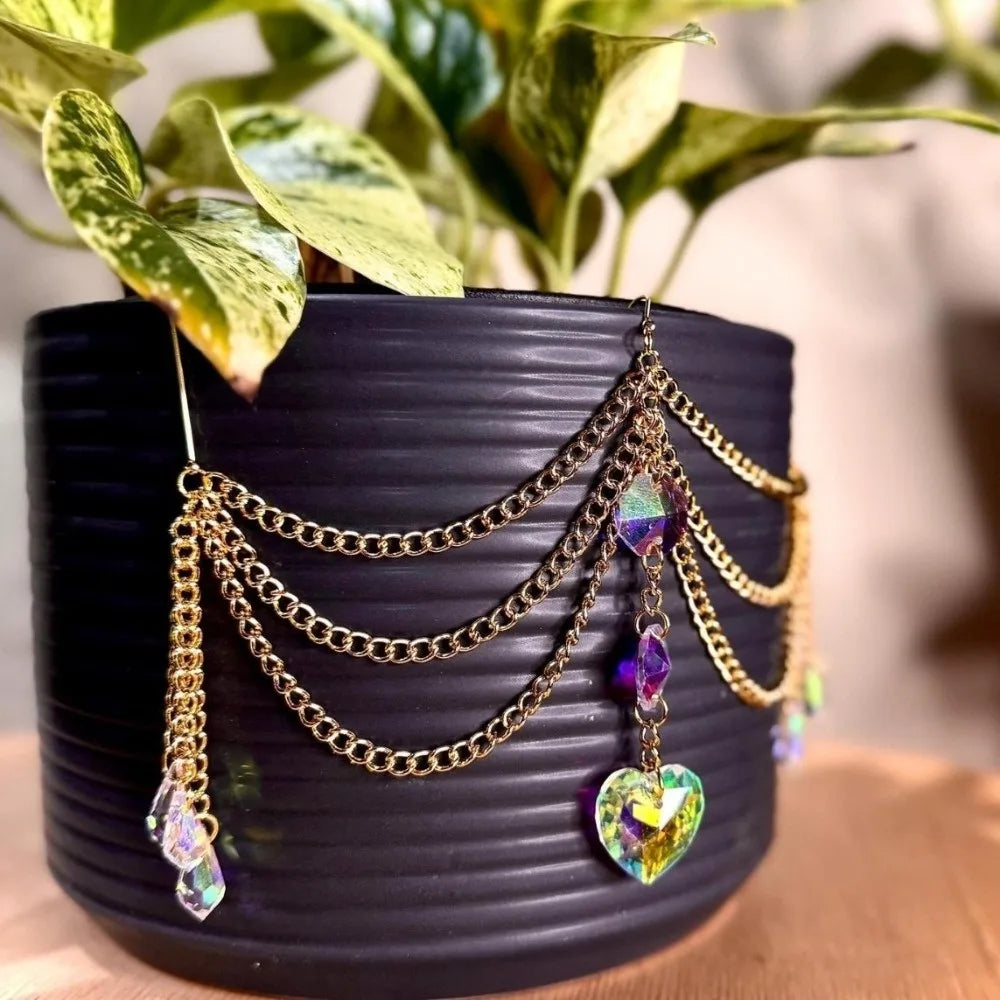 Heart-Shaped Beads Crystal Prisms Sun Catcher Reflective Colorful Hanging Pot Crystal Exquisite Handmade Craft
