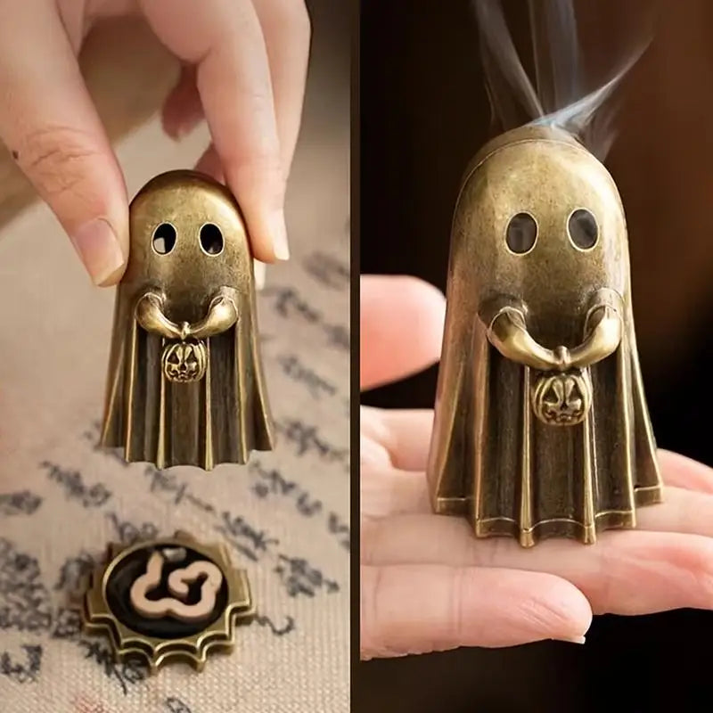 Salt & Fire Pumpkin Ghost Incense Holder