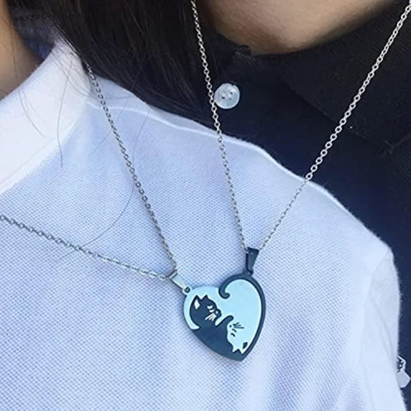 Matching Cat Necklace Set for Two