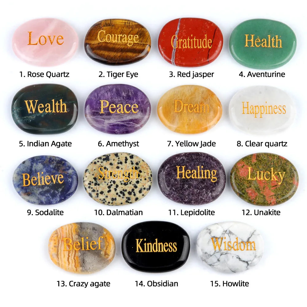 Natural Crystal Stone Ornament, 40-45mm
