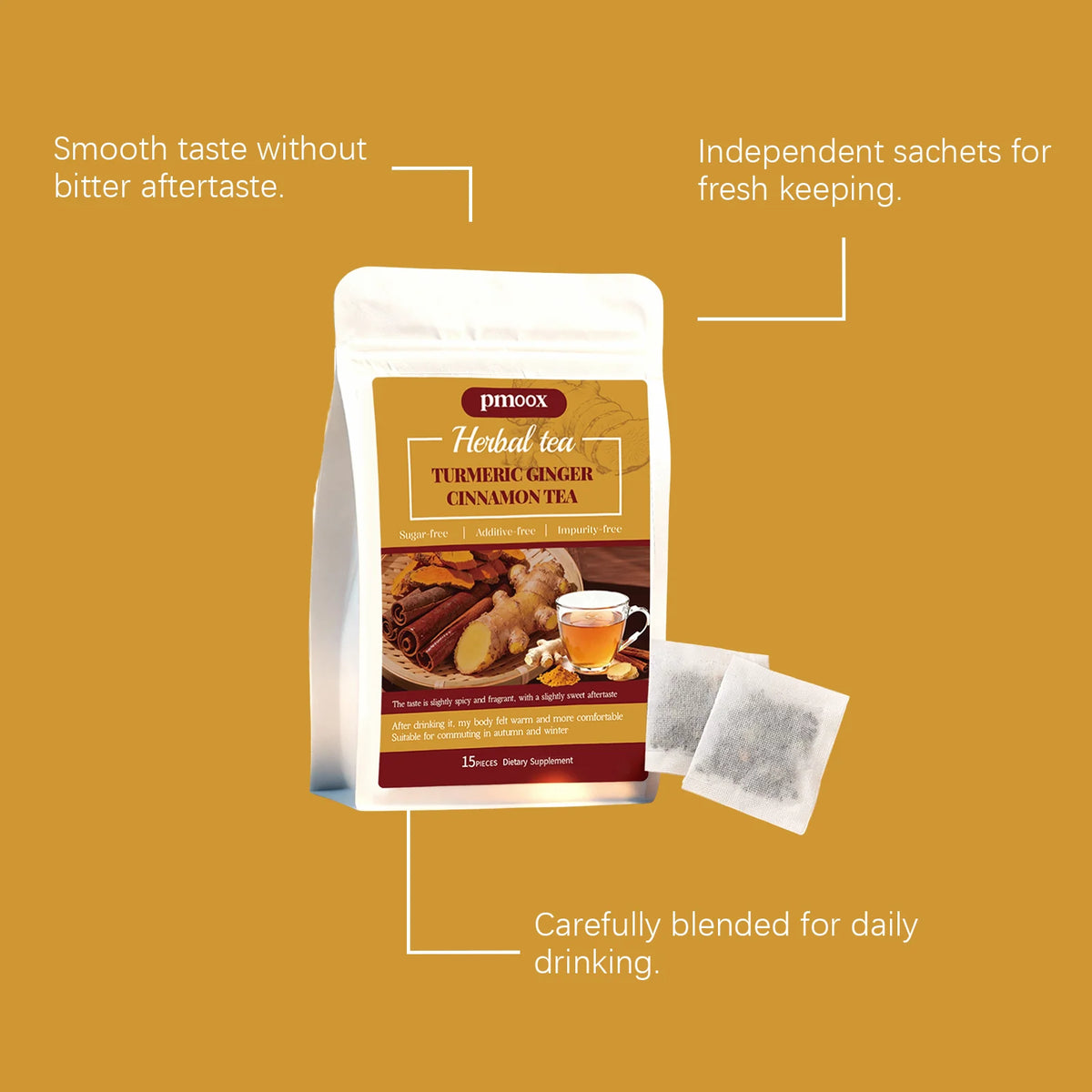 Turmeric Cinnamon Tea Bags with Ceylon Cinnamon