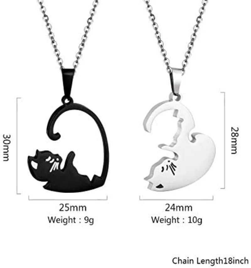 Matching Cat Necklace Set for Two