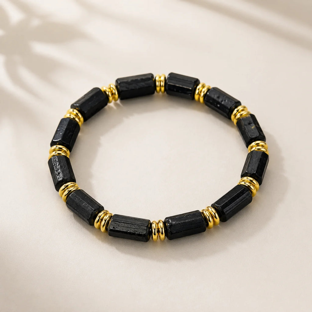 Natural Stone Beaded Bracelet, Adjustable Crystal Bracelet