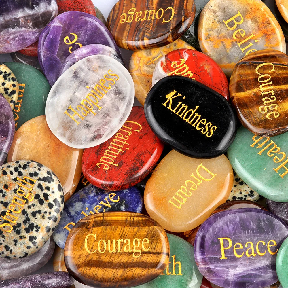 Natural Crystal Stone Ornament, 40-45mm
