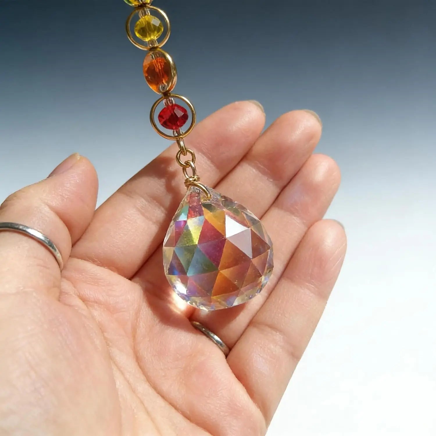 1PC Crystal Sun Catcher Rainbow Maker - Hanging Window Ornament for Home Decor Meditation & Yoga Space