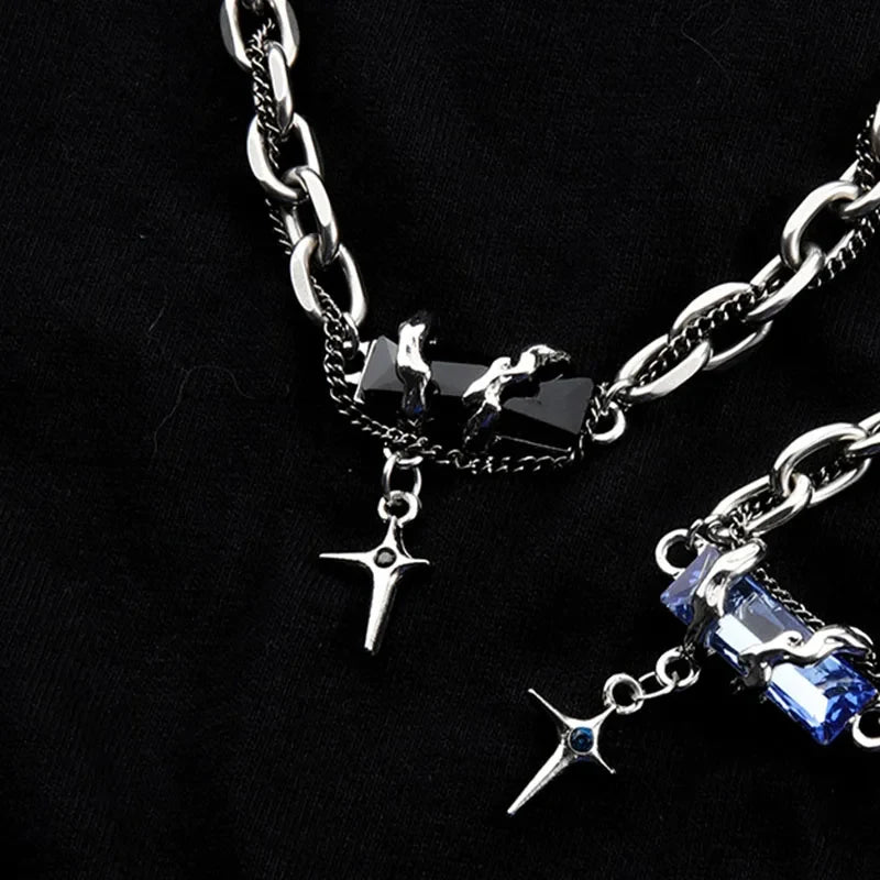 Midnight Crystal Cross Bracelet
