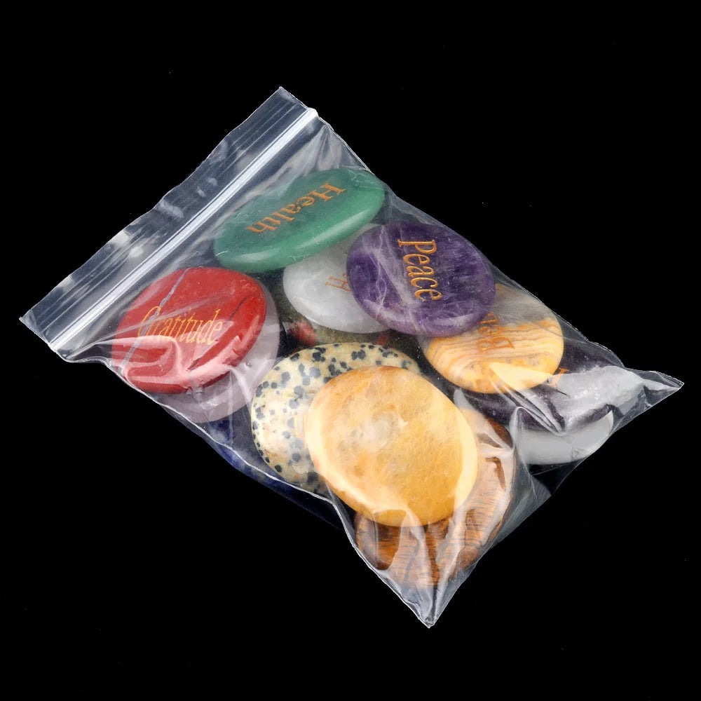 Natural Crystal Stone Ornament, 40-45mm
