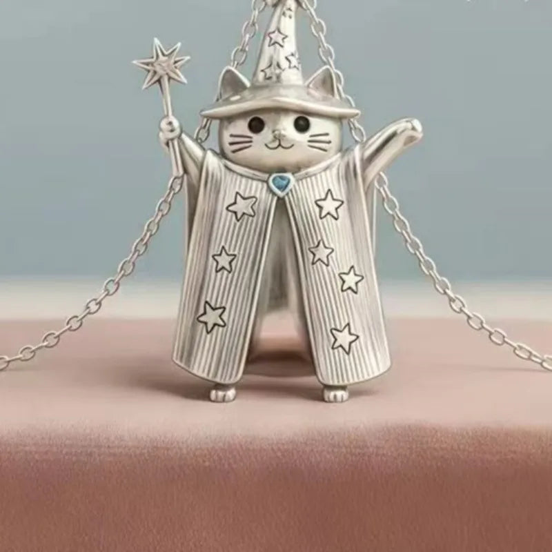 Wizard Cat Pendant Necklace