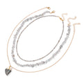 Natural Stone Pendant Necklace Set