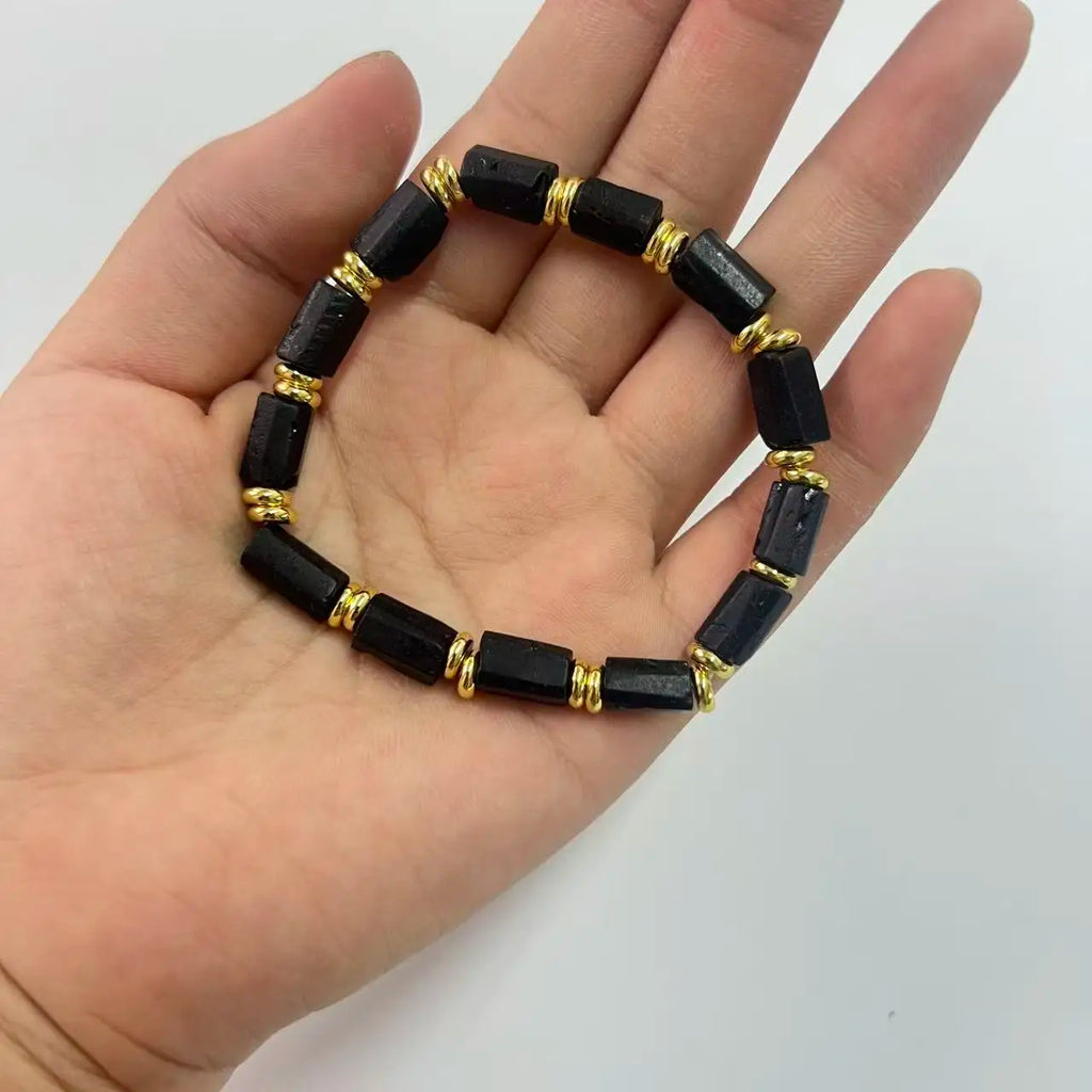 Natural Stone Beaded Bracelet, Adjustable Crystal Bracelet