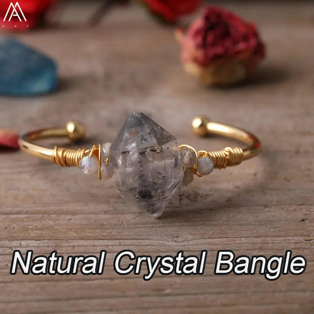 Coastal Quartz Open Cuff Bangle