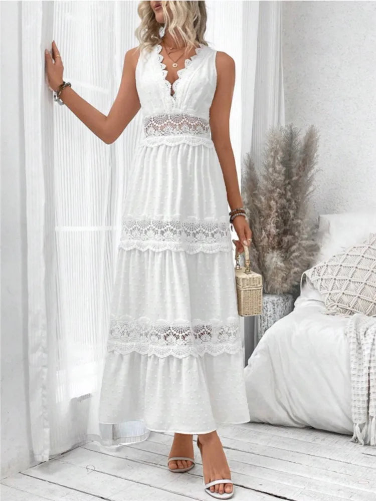 Pearl Tide Lace Maxi Dress