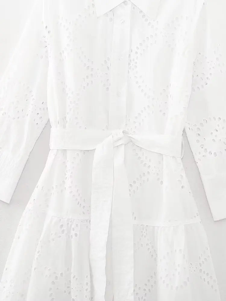 Ivory Tide Embroidered Midi Dress