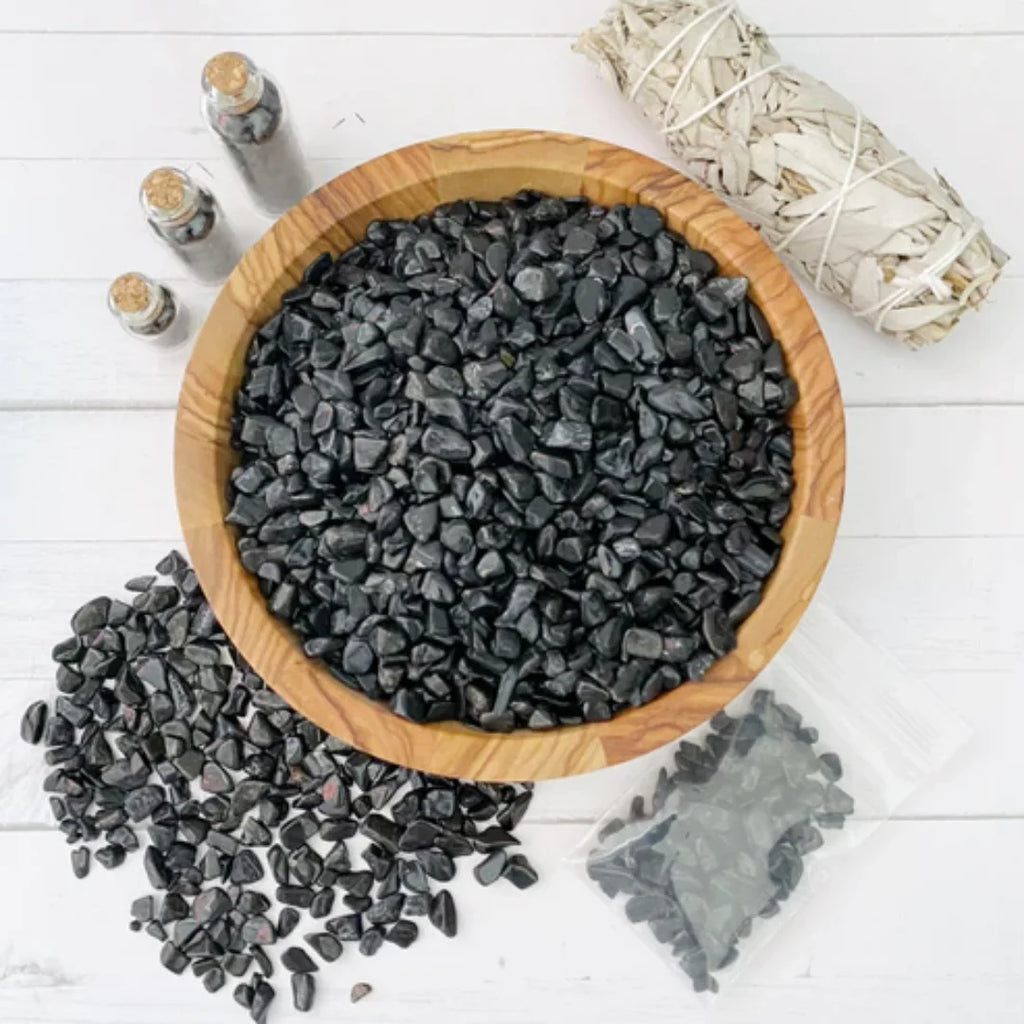 Black Tourmaline Crystal Chips