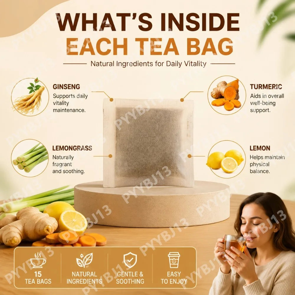 Ginger Turmeric Herbal Tea — Lemongrass Blend