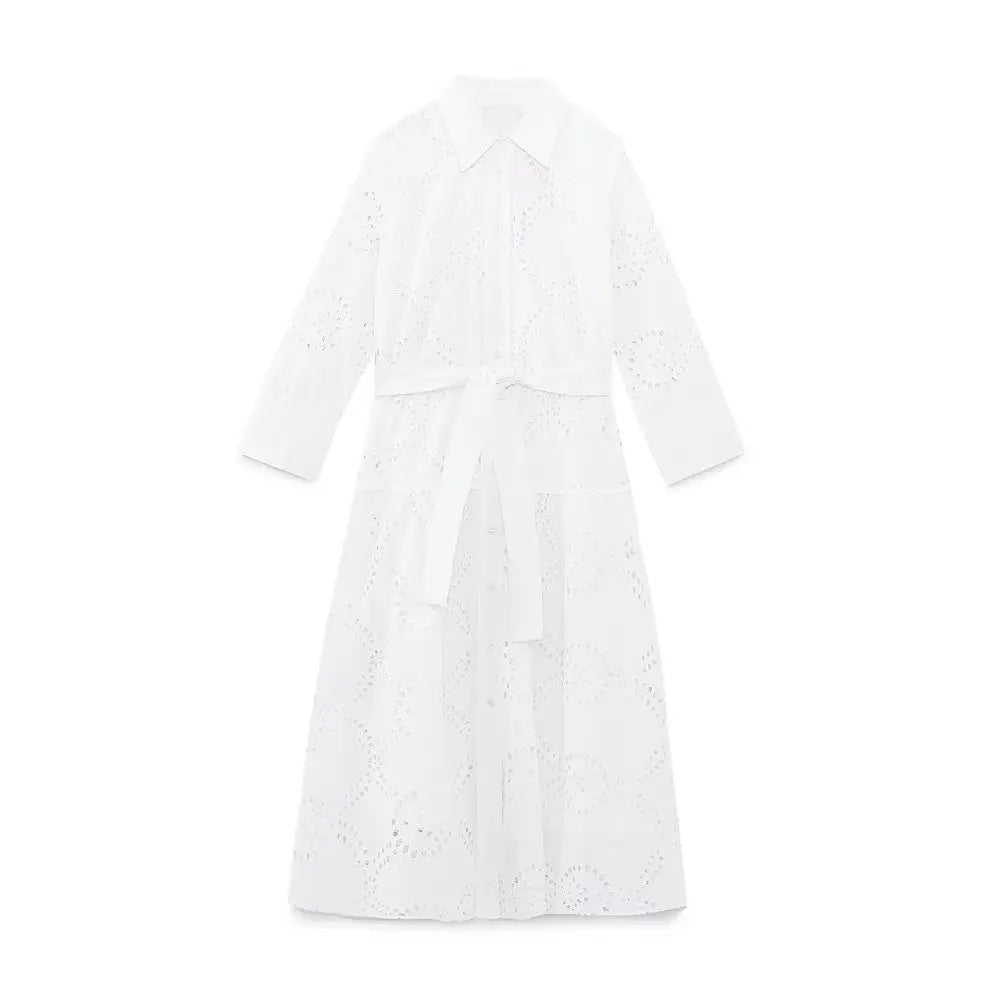 Ivory Tide Embroidered Midi Dress