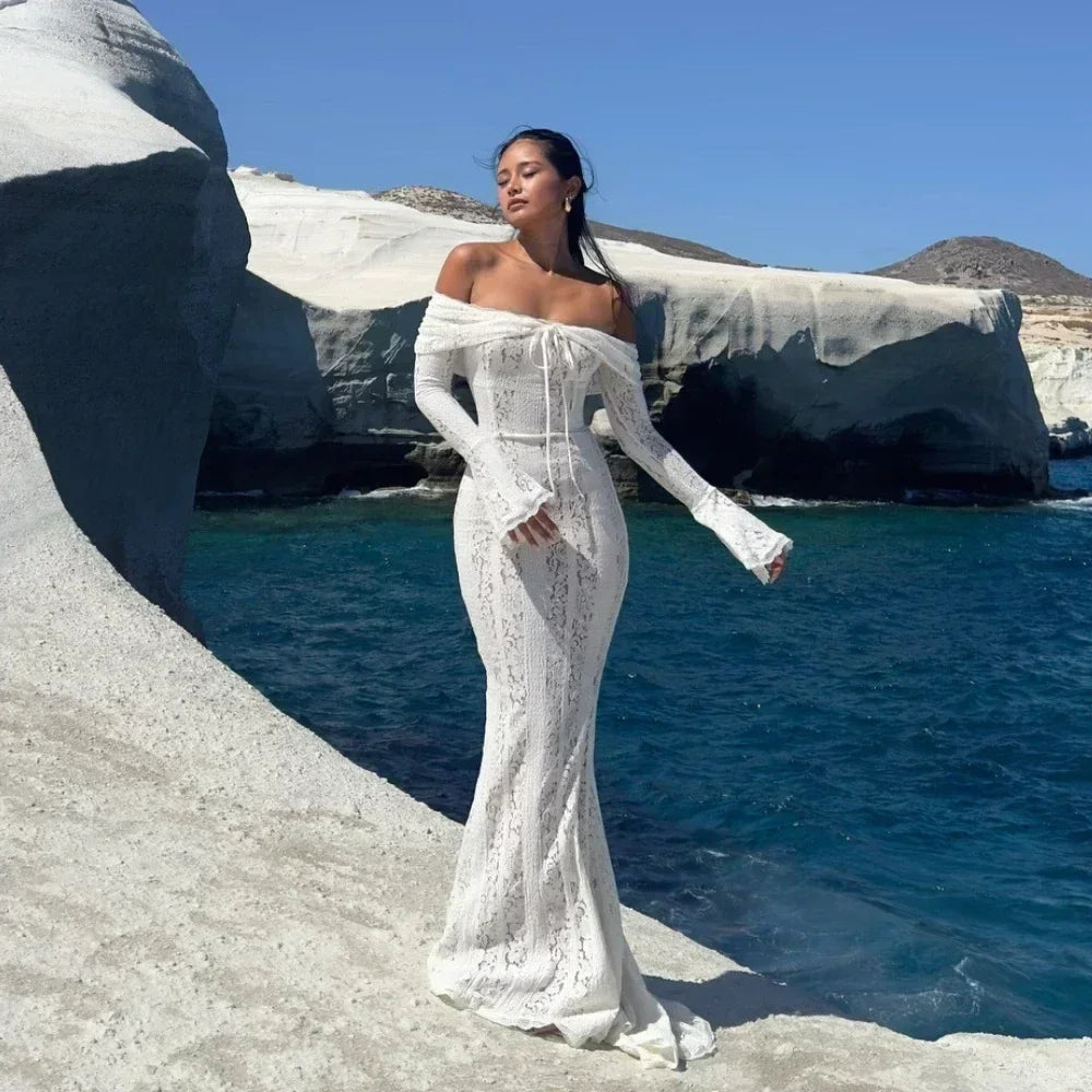 Ivory Moonlit Lace Gown