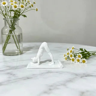 Buns Up! Yoga Girl Phone Stand — Sculptural Desktop Holder