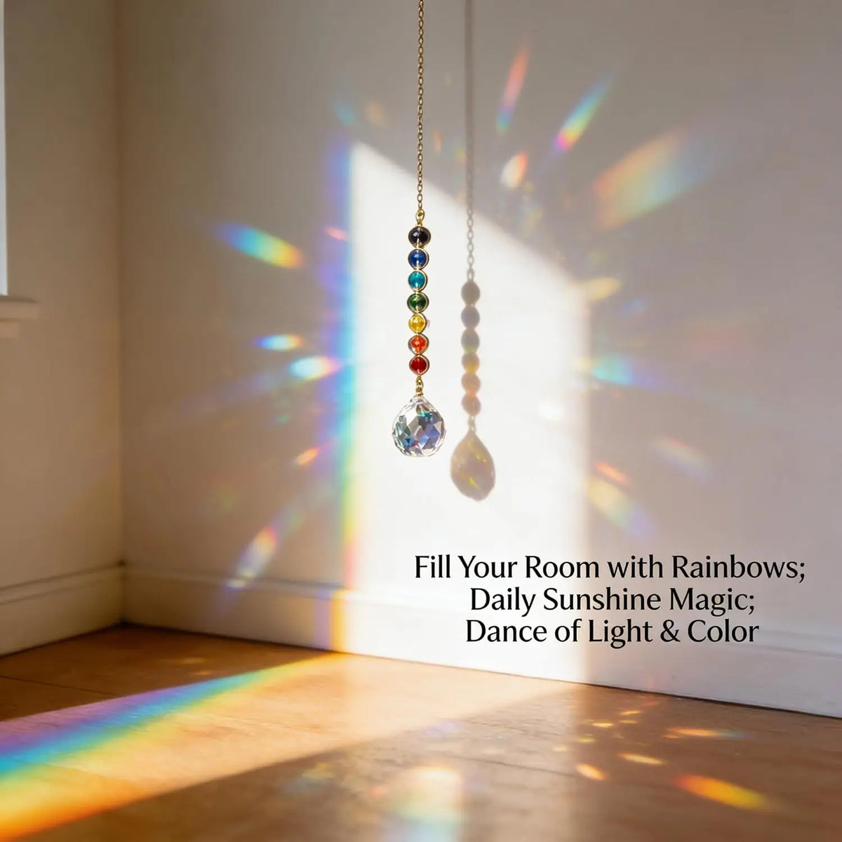 1PC Crystal Sun Catcher Rainbow Maker - Hanging Window Ornament for Home Decor Meditation & Yoga Space