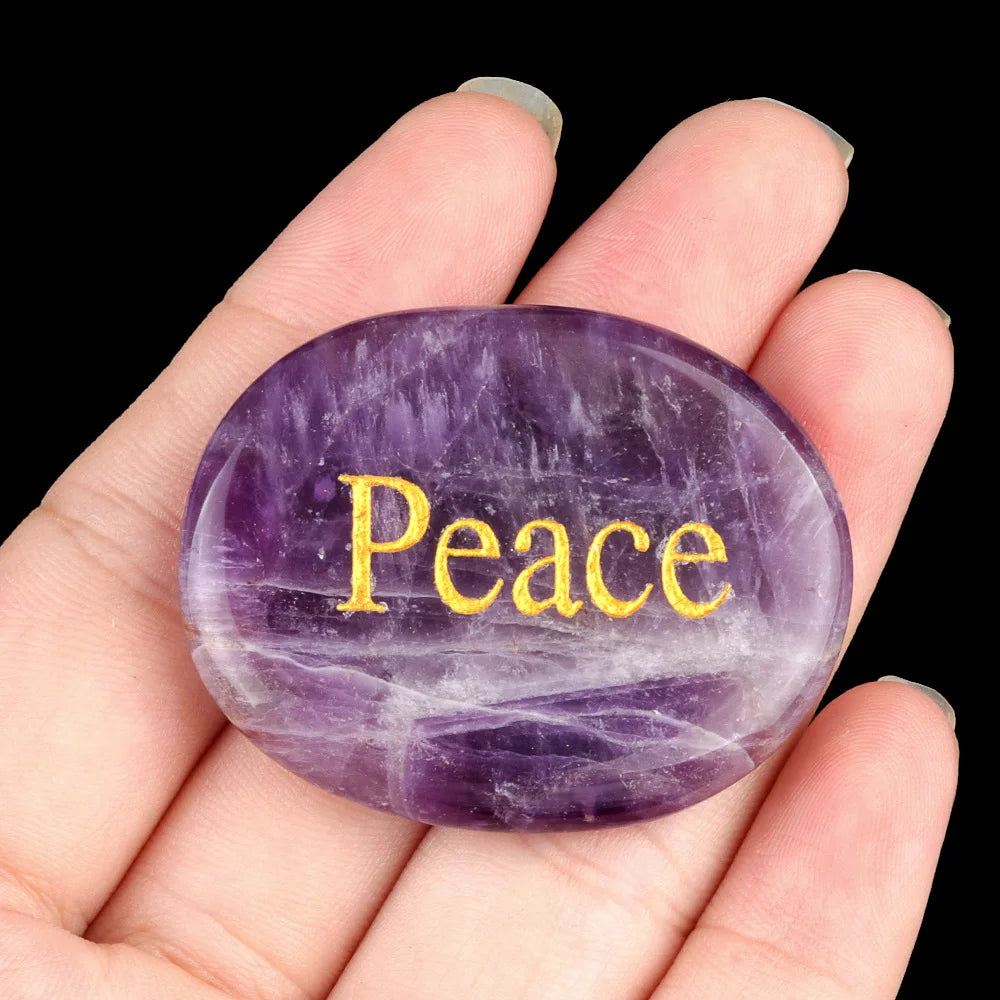 Natural Crystal Stone Ornament, 40-45mm
