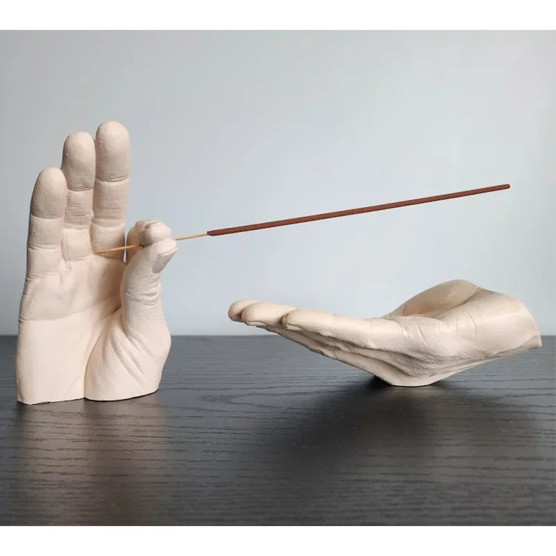 Hand Statue Incense Holder Set