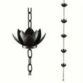 Lotus Rain Chain for Gutter Downspout Extension Metal Flower Garden Decor Hanging Chime Outdoor Decor Drainage Channel Ornament