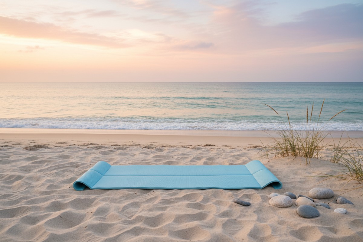 Beach yoga mat cover image