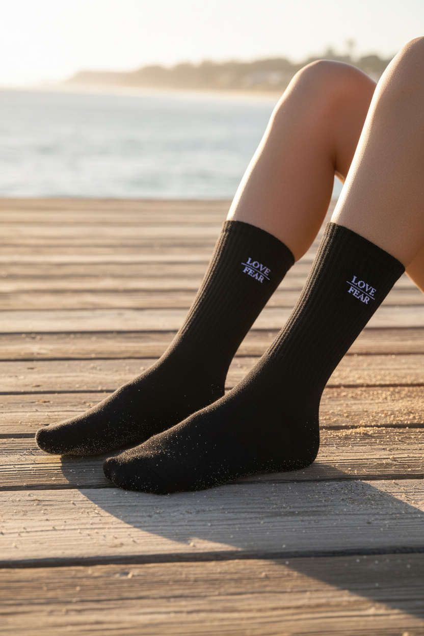 Embroidered socks Love/Fear