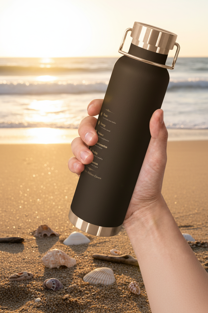 Salt & Fire Copper Bottle Beach Mockup