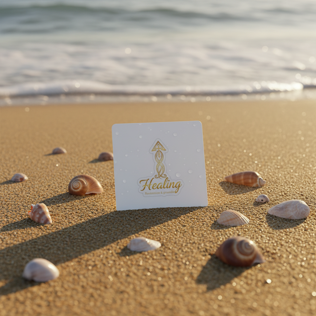 Salt & Fire Healing Sticker Beach Mockup