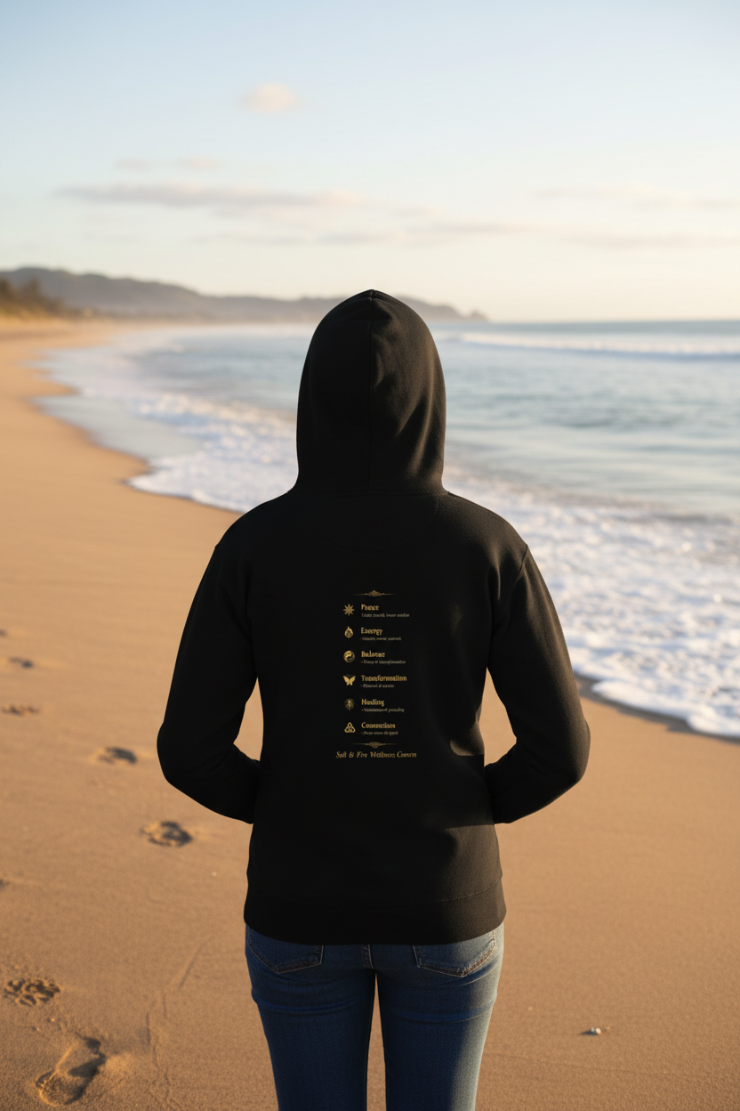 Salt & Fire Hoodie Beach Mockup