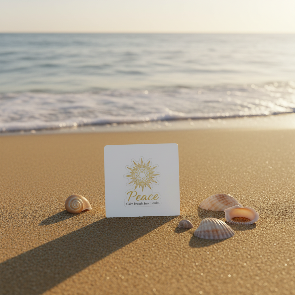 Salt & Fire Peace Sticker Beach Mockup