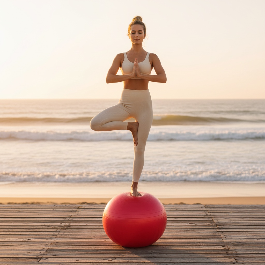 Yoga Balance Ball Beach Lifestyle